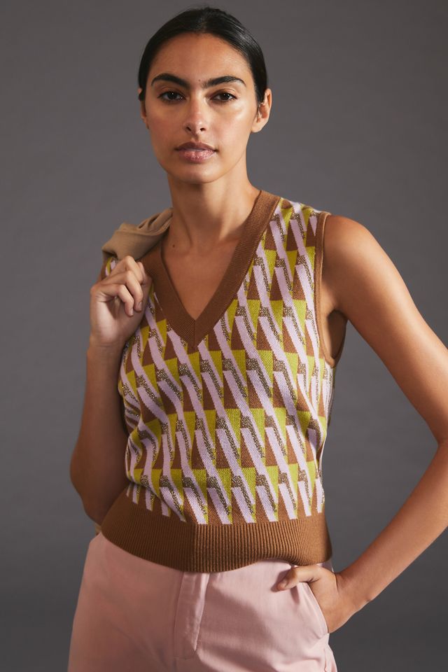 Maeve Vera Jacquard Sweater Vest #1