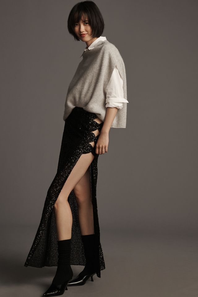 The Enza Cashmere Poncho Sweater Vest  #3