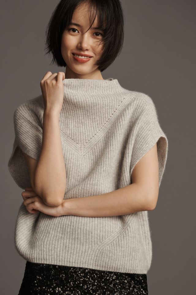 The Enza Cashmere Poncho Sweater Vest  #4