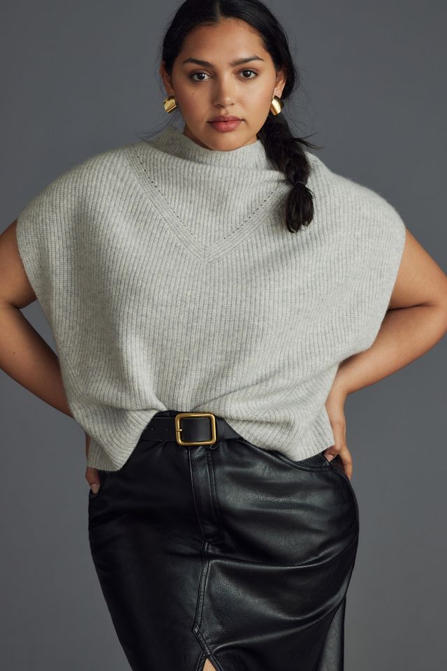 The Enza Cashmere Poncho Sweater Vest  #5