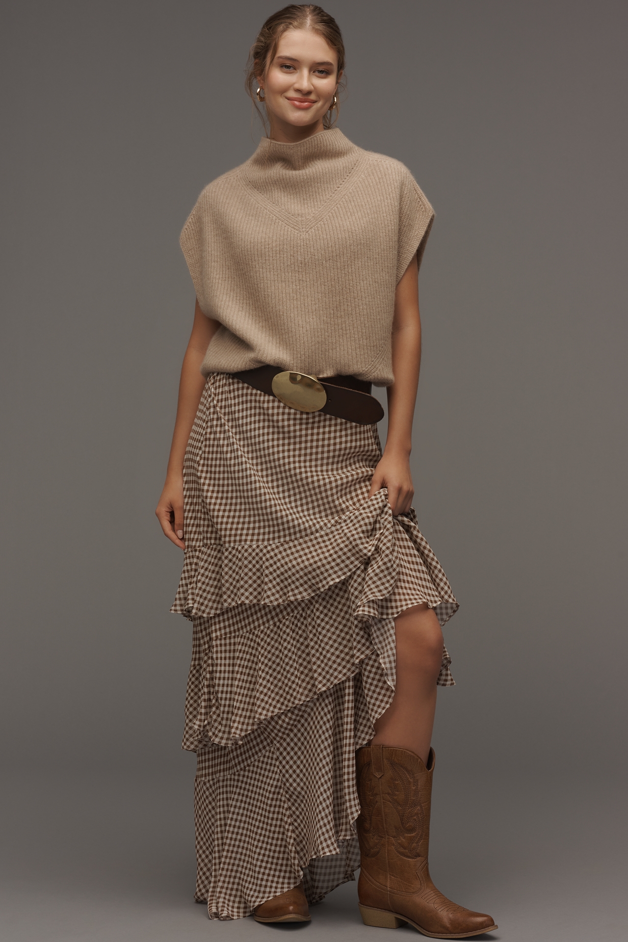 The Enza Cashmere Poncho Sweater Vest