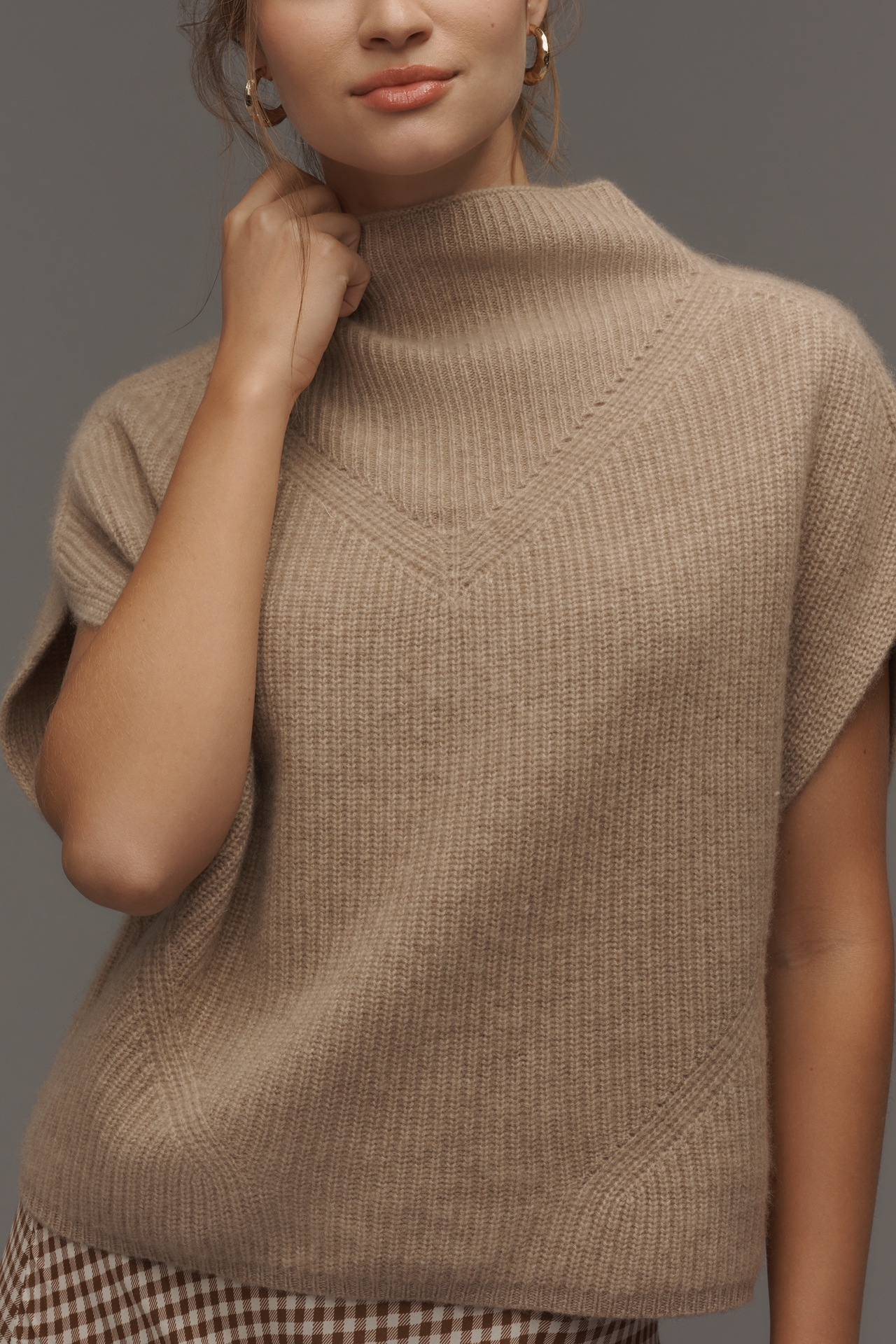 The Enza Cashmere Poncho Sweater Vest