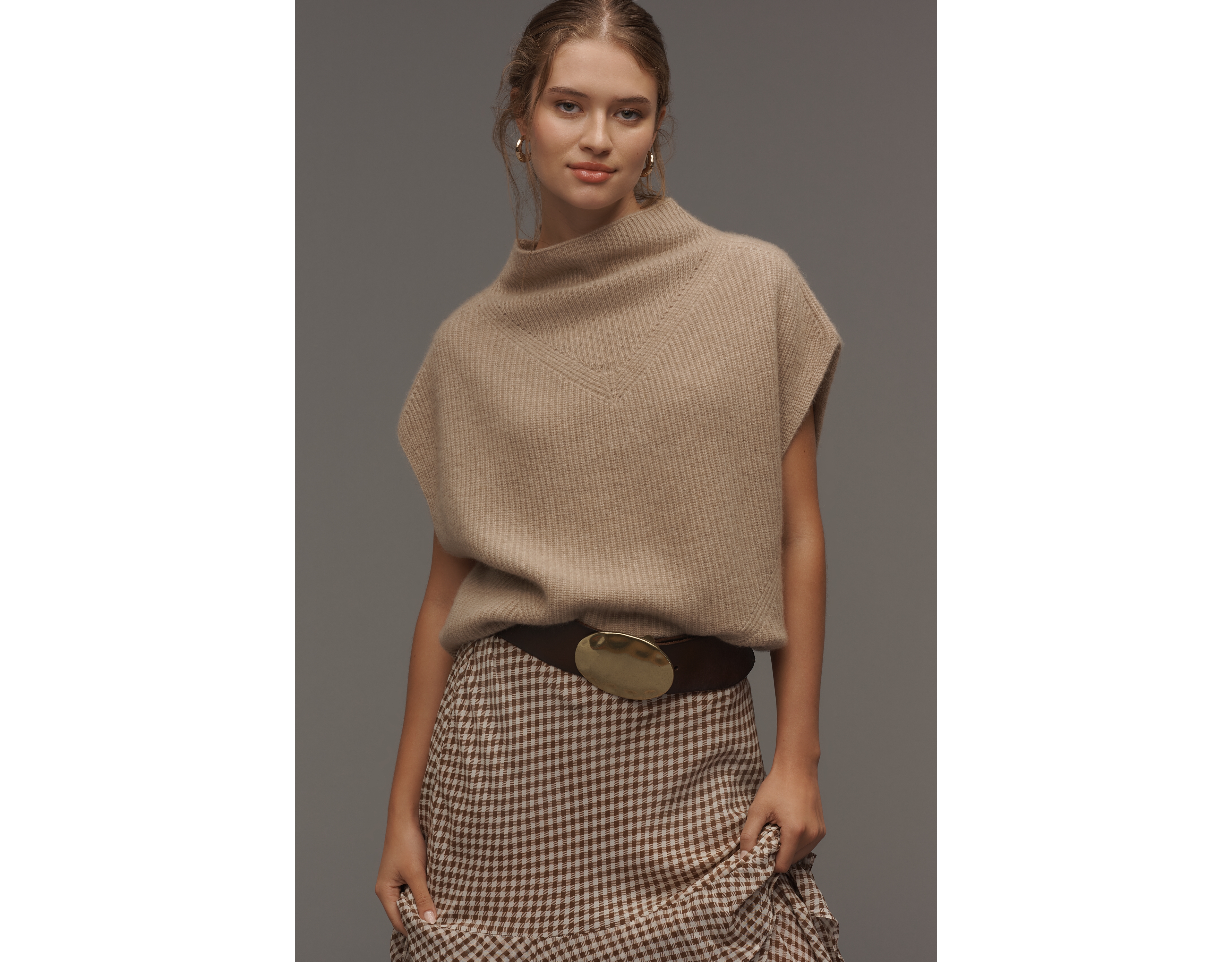 By Anthropologie Enza 100% Cashmere Poncho Sweater Vest