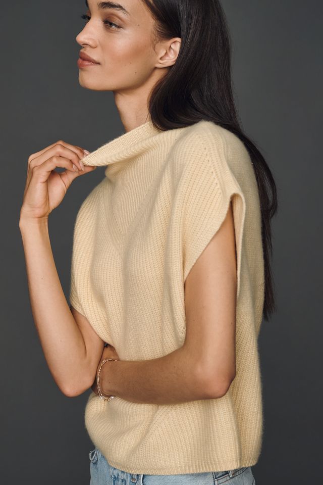 By Anthropologie Enza 100% Cashmere Poncho Sweater Vest #1