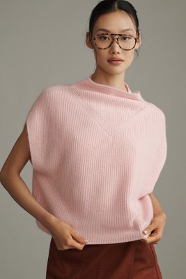 By Anthropologie Oversized Ribbed Cashmere Vest