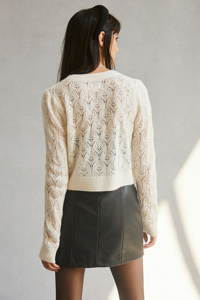Maeve Bow-Tie Pointelle Cashmere Cardigan #2