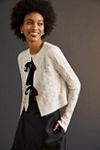 maeve bow tie pointelle cashmere cardigan