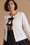 maeve bow tie pointelle cashmere cardigan