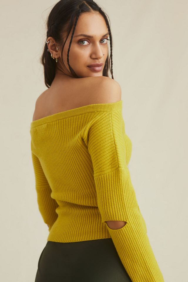 By Anthropologie Off-The-Shoulder Cashmere Sweater #3