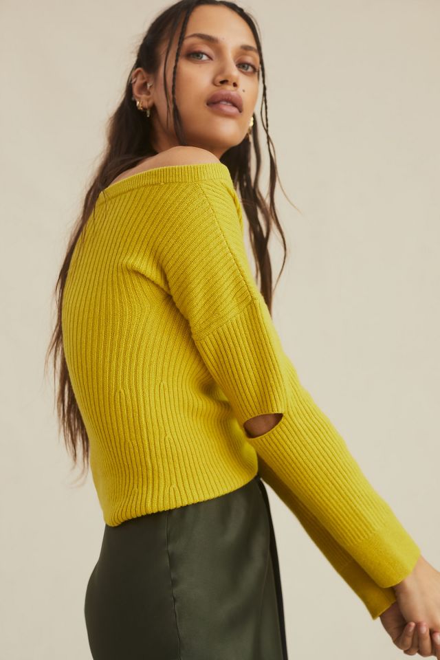 Anthropologie yellow outlet sweater