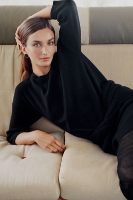 Pilcro Alani 100% Cashmere Mock-Neck Sweater