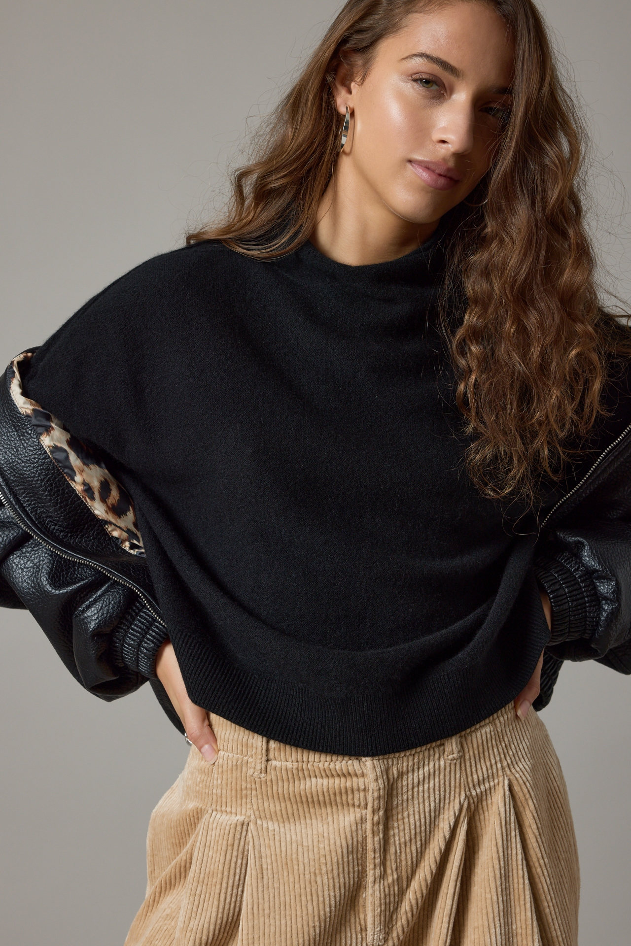 The Alani Cashmere Mock-Neck Sweater by Pilcro