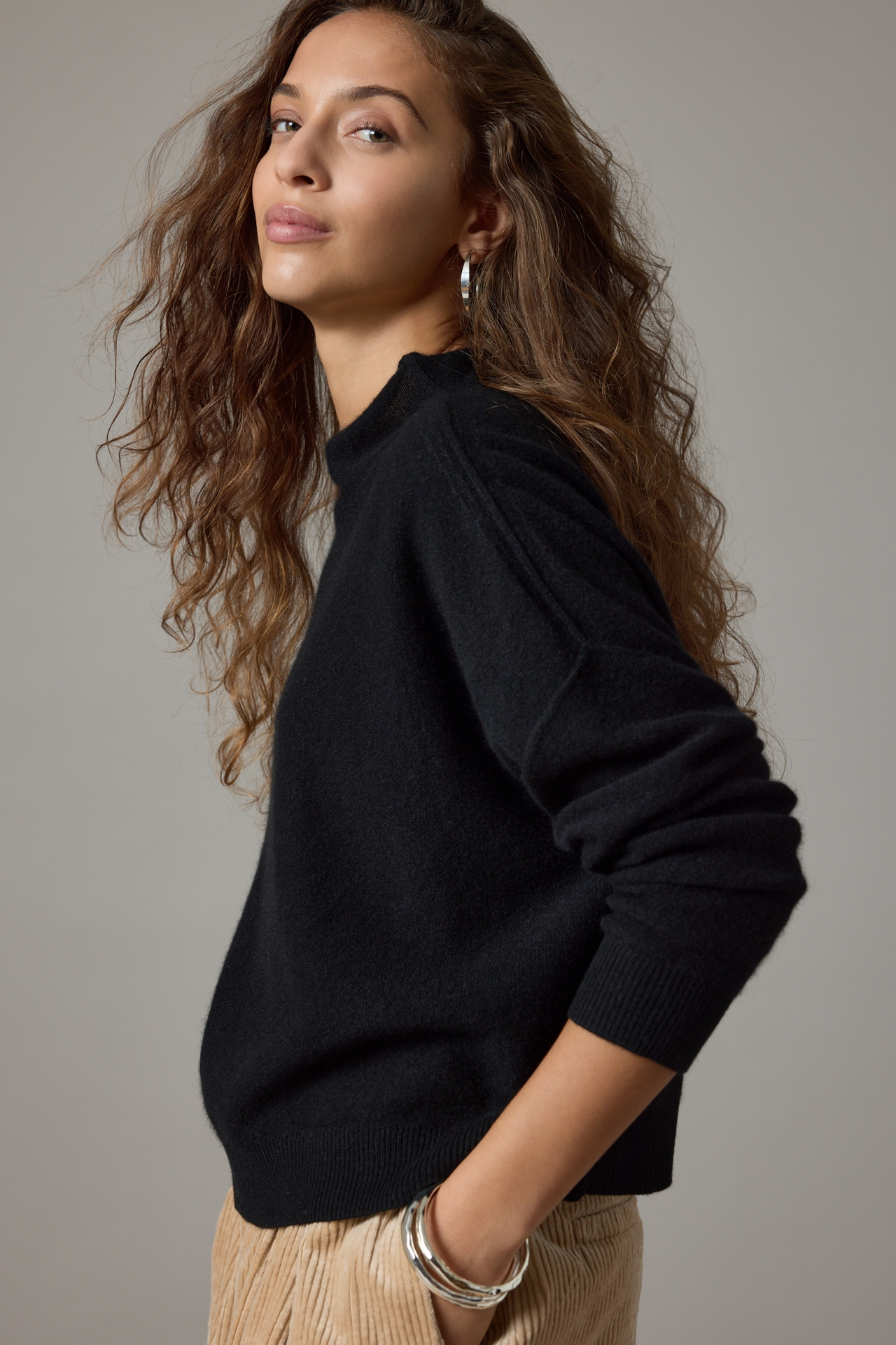 The Alani Cashmere Mock-Neck Sweater by Pilcro