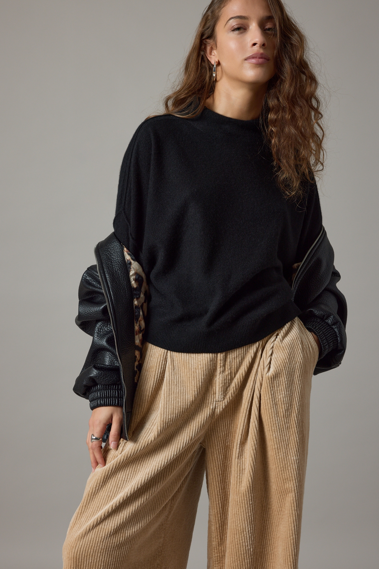 The Alani Cashmere Mock-Neck Sweater by Pilcro