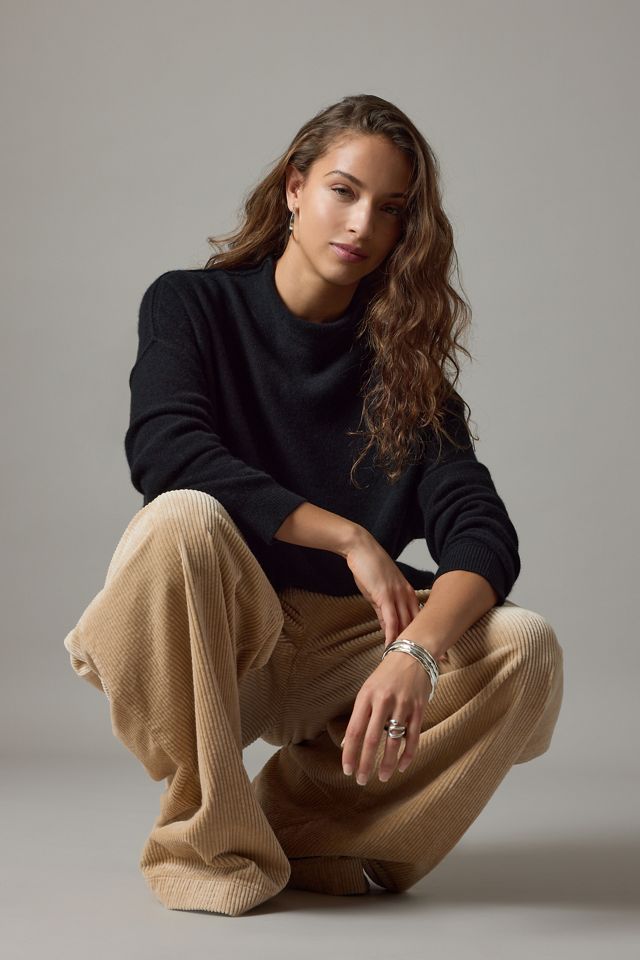 The Alani Cashmere Mock-Neck Sweater by Pilcro | Anthropologie