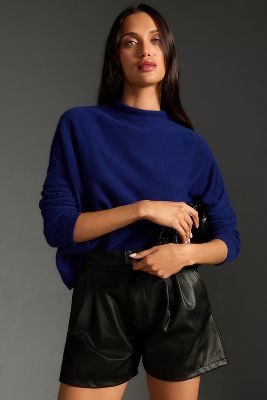 Pilcro The Alani Cashmere Mock-neck Sweater By  In Blue