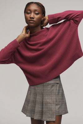 Shop Pilcro The Alani Cashmere Mock-neck Sweater By  In Purple