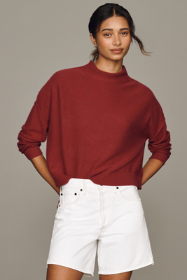 Pilcro Alani 100% Cashmere Mock-Neck Sweater | Anthropologie