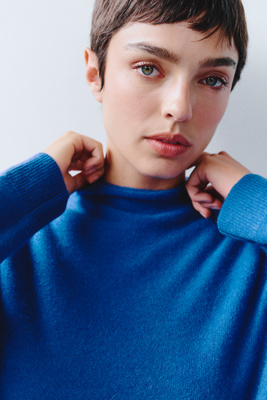 The Alani Cashmere Mock-Neck Sweater by Pilcro
