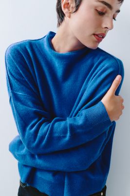 Pilcro Alani 100% Cashmere Mock-Neck Sweater