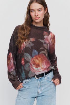 Pilcro Alani 100% Cashmere Mock-Neck Sweater
