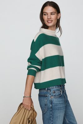 Pilcro Alani 100% Cashmere Mock-Neck Sweater