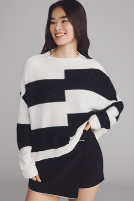 Pilcro The Alani Cashmere Mock-neck Sweater By  In Black