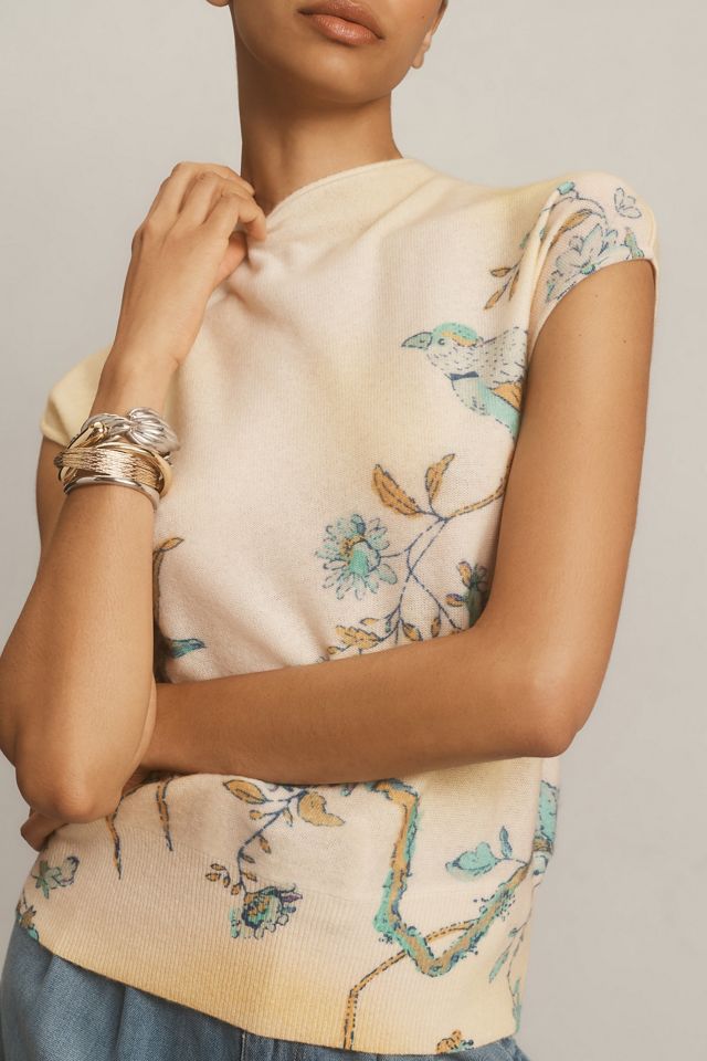 By Anthropologie Mock-Neck Cashmere Sweater Tee #3