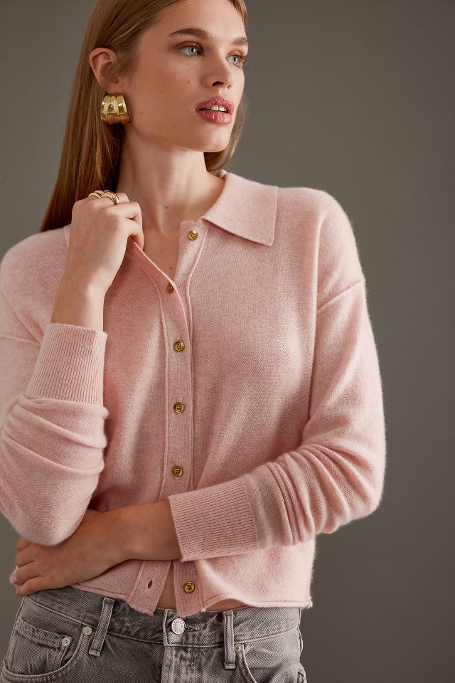 Anthropologie X Pilcro Cropped Pullover 100% Cashmere buy Sweater Dusty Pink M