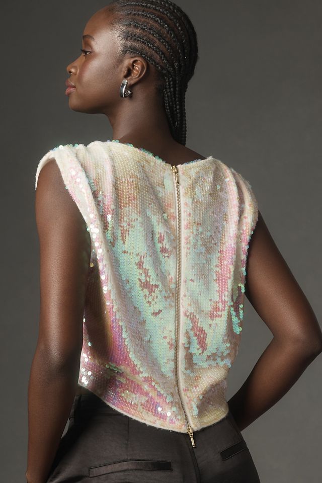 Pilcro Sequin Muscle Cashmere Sweater Vest #2