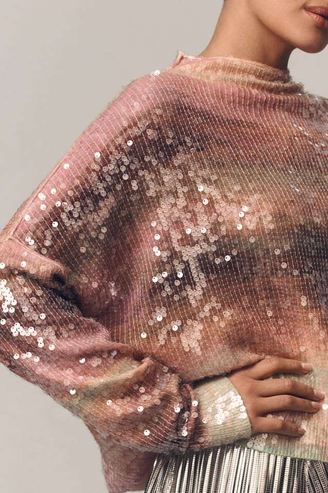 The Alani Cashmere Mock-Neck Sweater by Pilcro: Sequin Edition #2