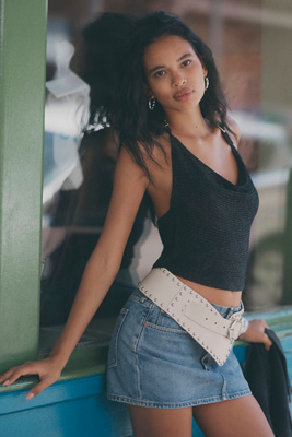 By Anthropologie Cowl-neck Buckle Sweater Tank Top