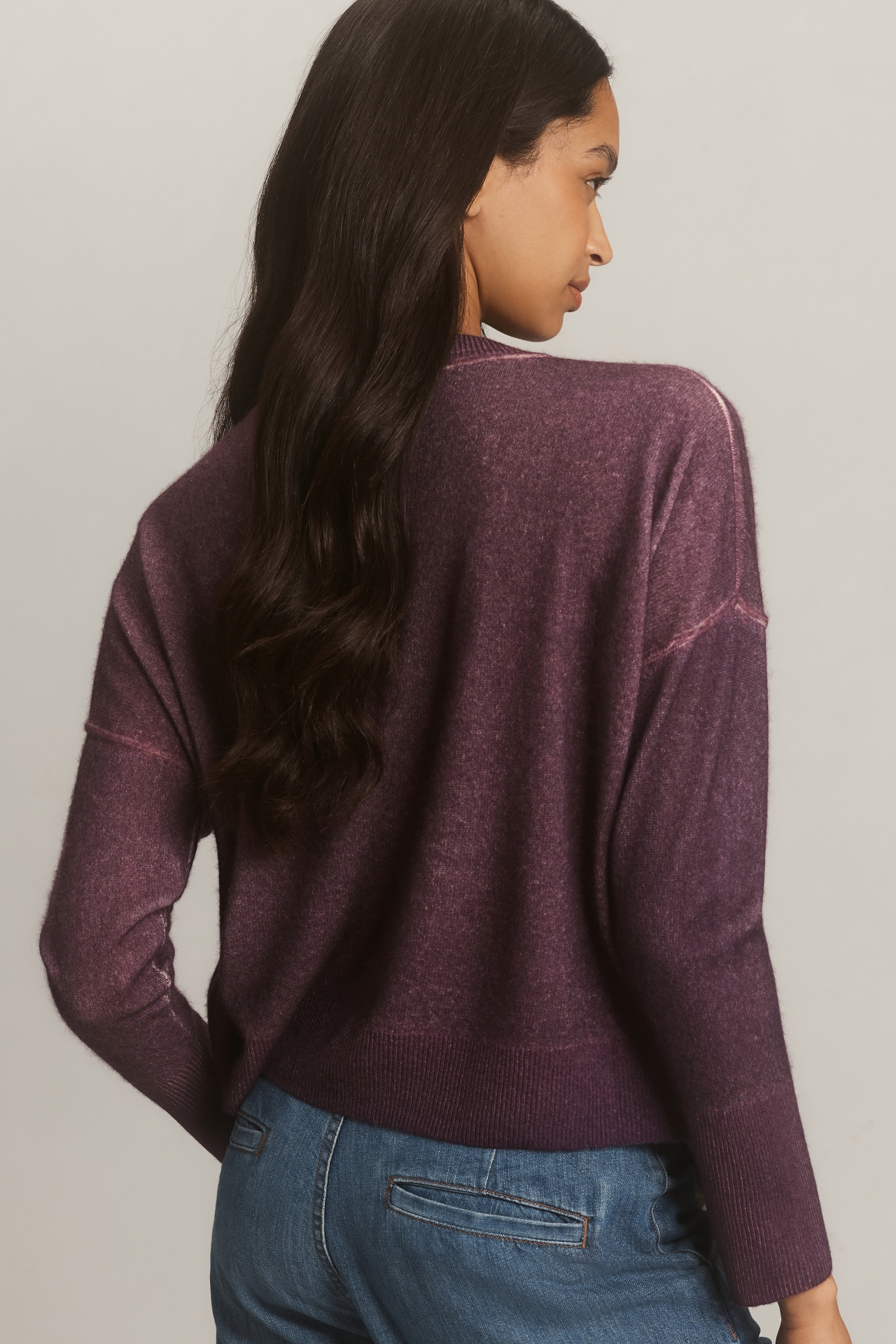 Pilcro Varsity Crew-Neck Cashmere Sweater