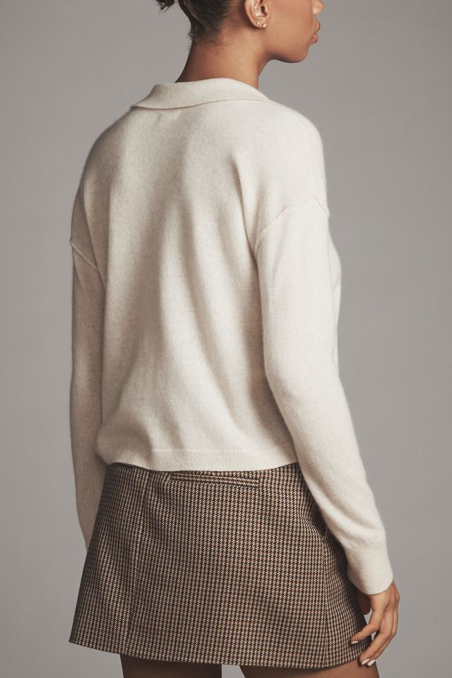 The Jensen Cashmere Crop Polo Sweater by Pilcro #3