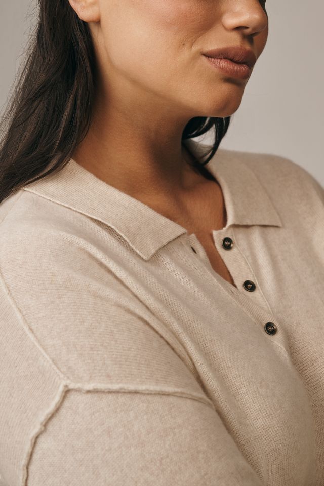 The Jensen Cashmere Crop Polo Sweater by Pilcro #6
