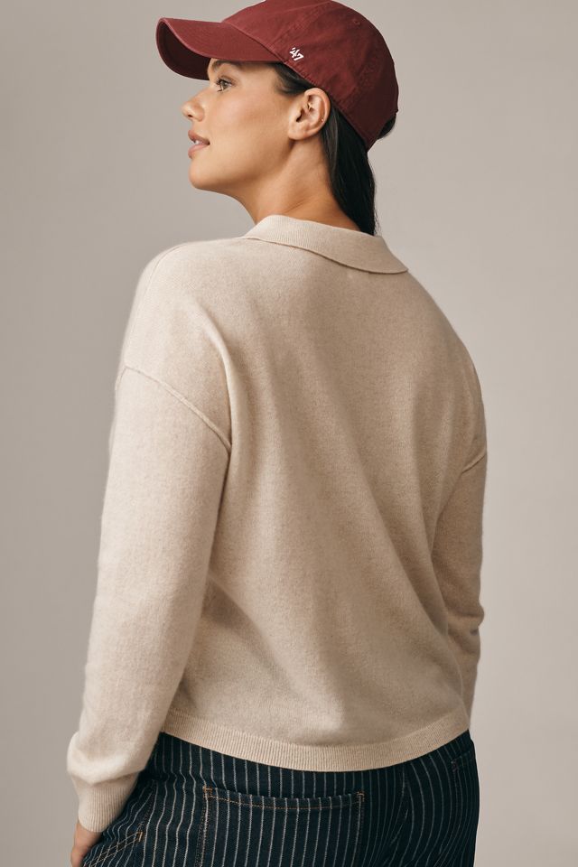 The Jensen Cashmere Crop Polo Sweater by Pilcro #7