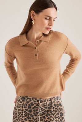 Der Jensen Kaschmir Cropped Polo Pullover von Pilcro