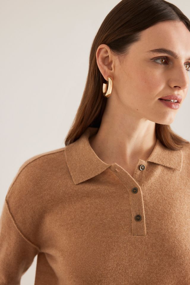 Der Jensen Kaschmir Cropped Polo Pullover von Pilcro #3