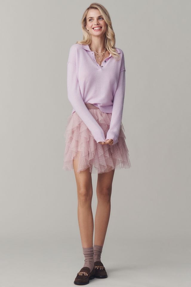 Le Pull Polo Court en Cachemire Jensen par Pilcro #2