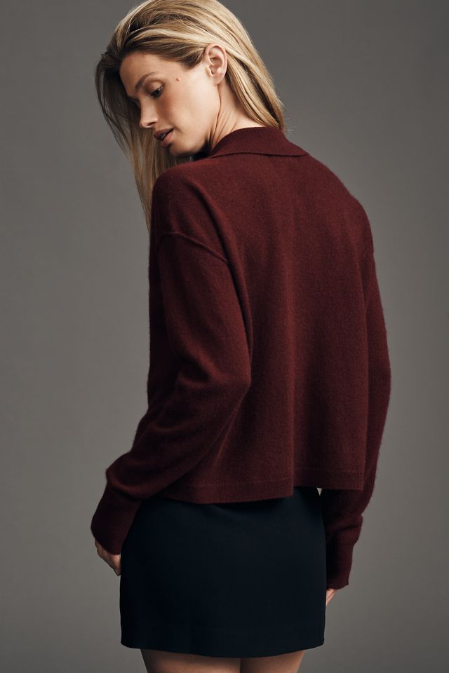 Le Pull Polo Court en Cachemire Jensen par Pilcro #1