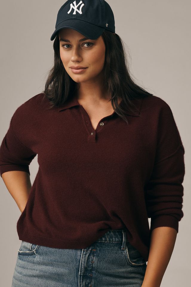 Le Pull Polo Court en Cachemire Jensen par Pilcro #3