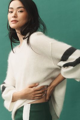 Shop Pilcro Brushed Cashmere Boxy Cropped Sweater In White