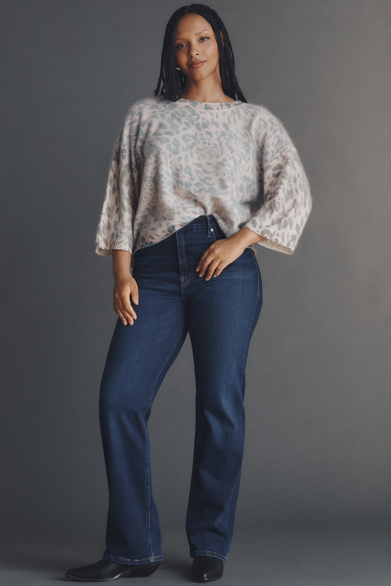 Pilcro Brushed Cashmere Boxy Crop Sweater