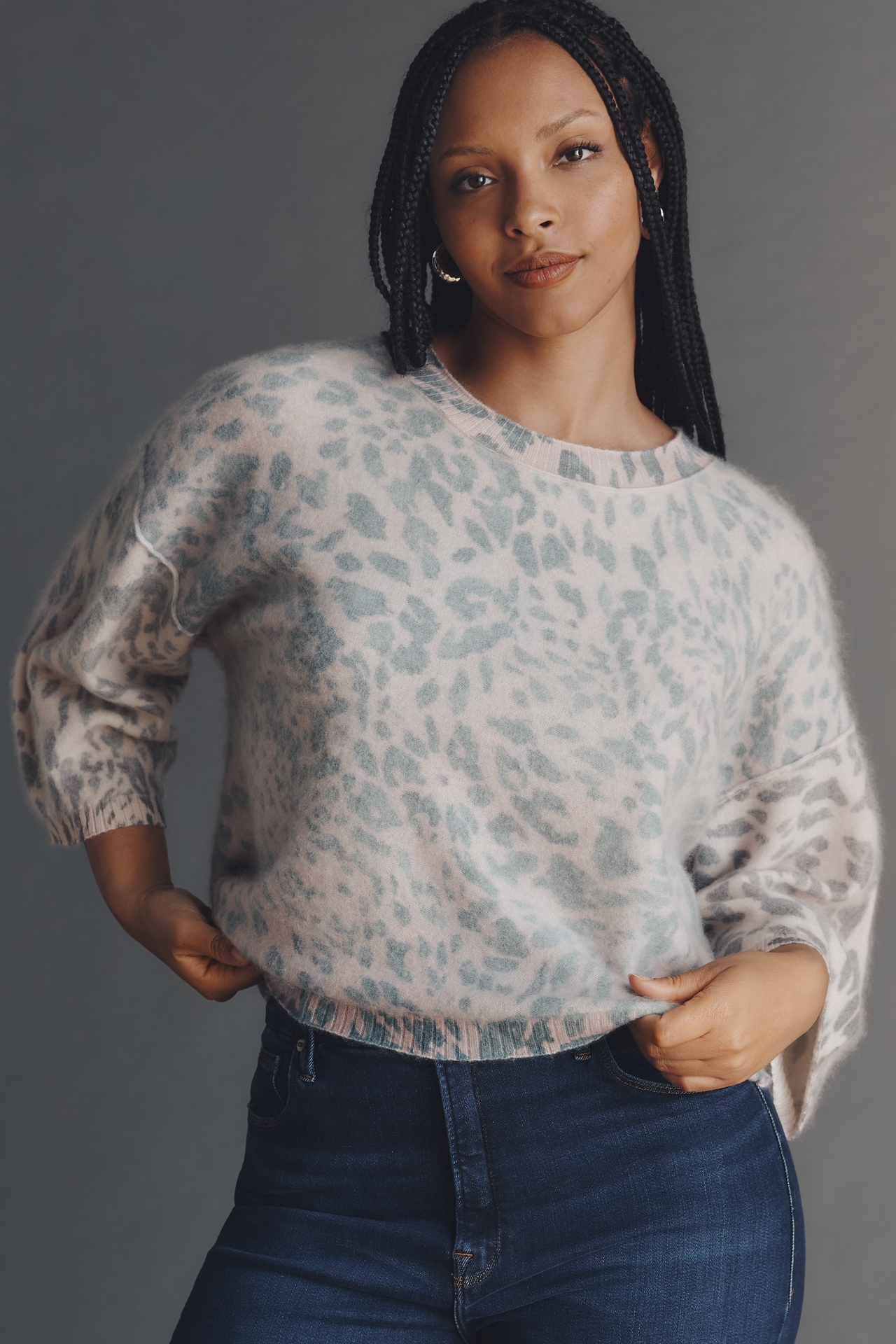 Pilcro Brushed Cashmere Boxy Crop Sweater