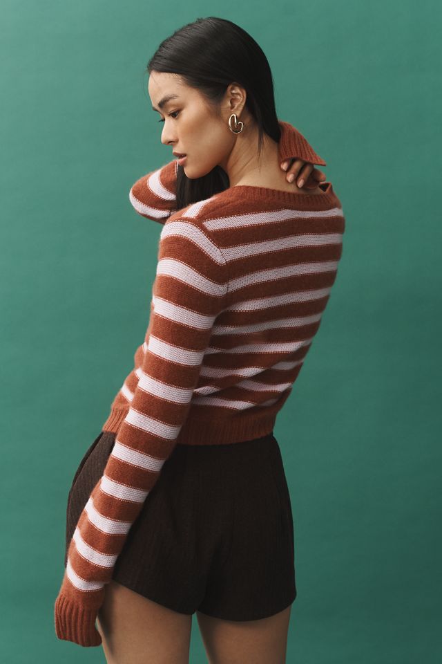 Maeve Cashmere Crop Cardigan Sweater #1