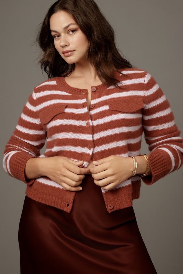 Maeve Cashmere Crop Cardigan Sweater #4