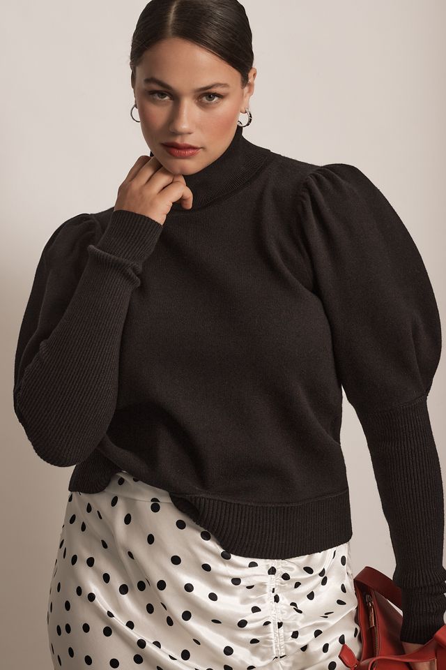 The Aurora Puff-Sleeve Turtleneck Sweater by Maeve #3