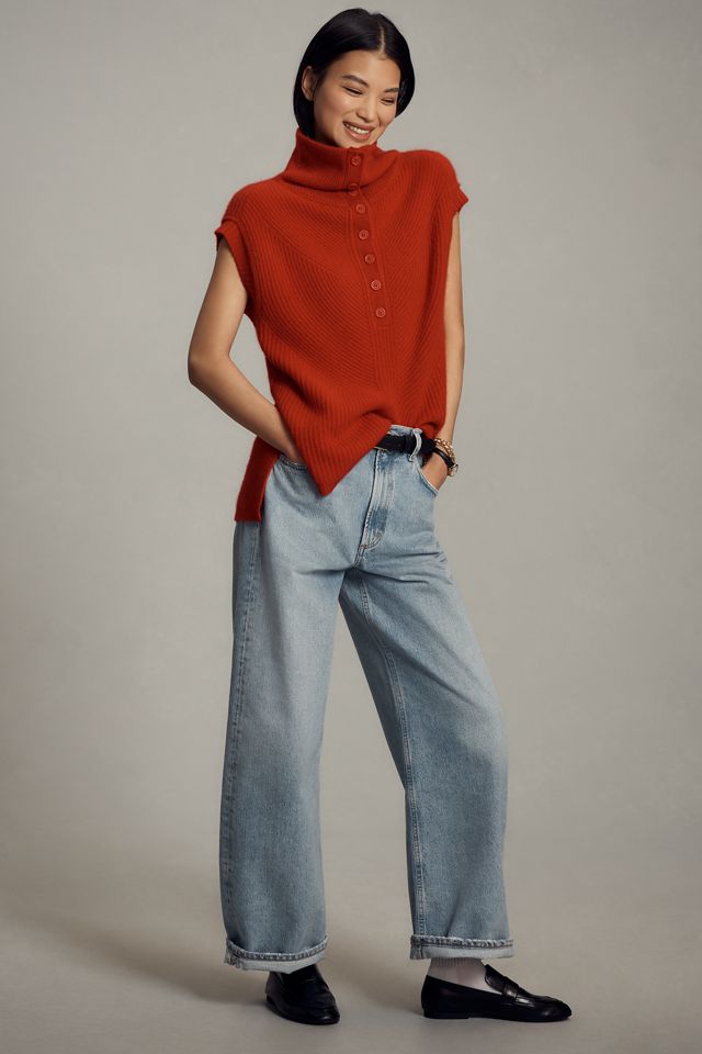 Maeve Short-Sleeve Chunky Cashmere Sweater #3
