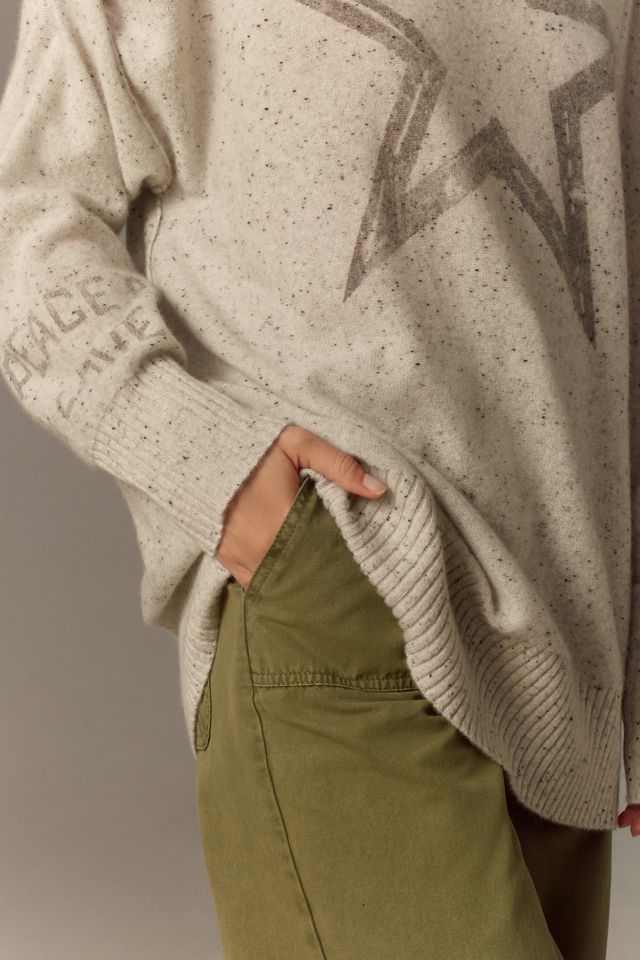 Pilcro Cashmere Speckled Star Motif Sweater #1