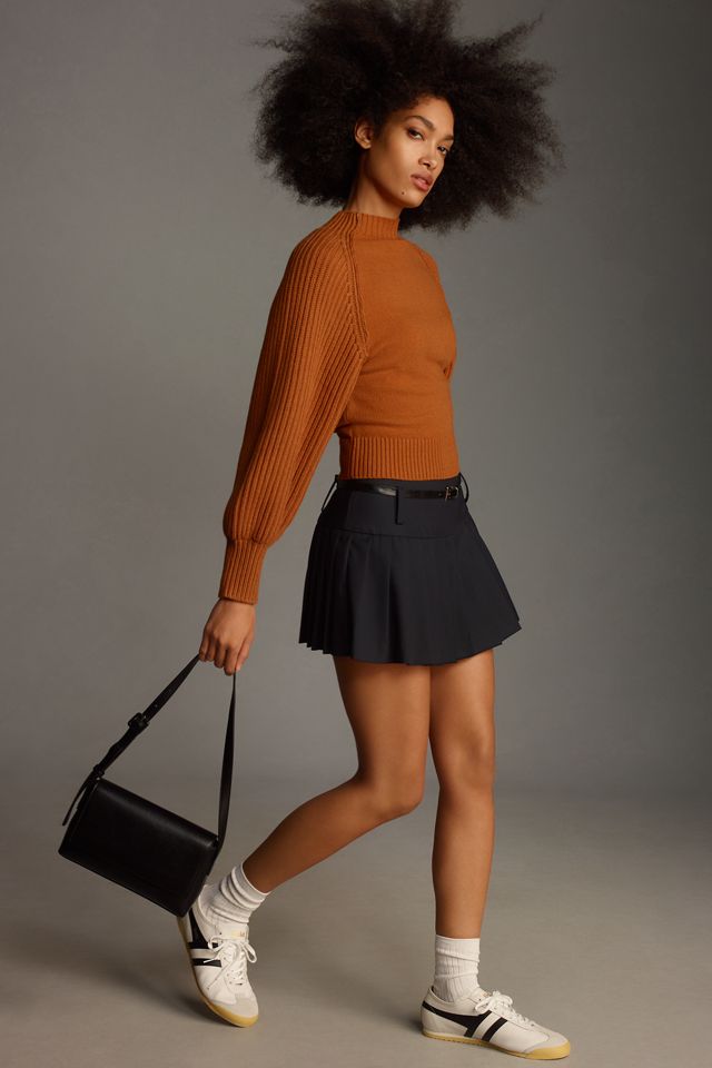 Maeve Mock-Neck Raglan Ribbed Sleeve Pullover Sweater #2